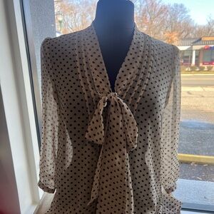Pins & Needles Black and White Polka Dot Blouse